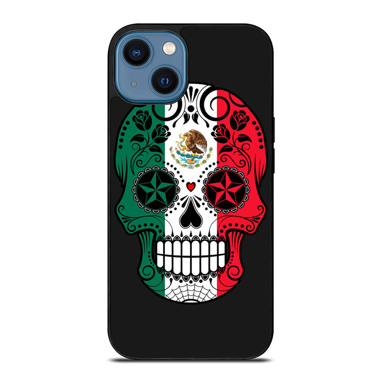 MEXICO SKULL SKELETON FLAG iPhone 14 Case