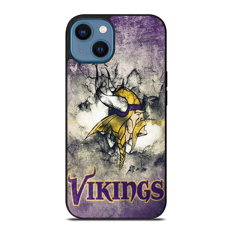 MINNESOTA VIKINGS GRUNGE LOGO iPhone 14 Case