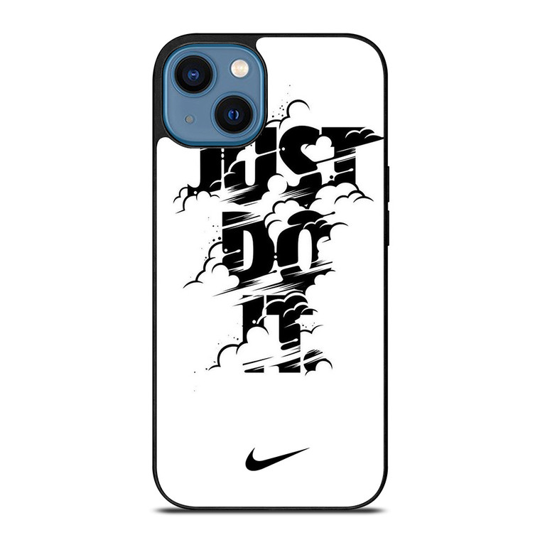 NIKE LOGO JUST DO IT GLITCH BLACK iPhone 14 Case