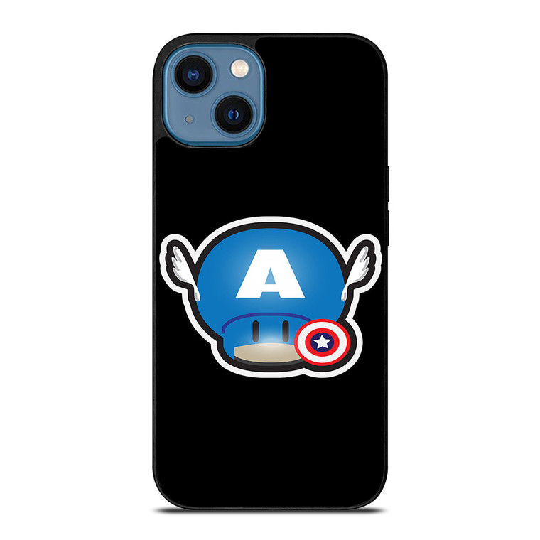 SUPER MARIO MUSHROOM CAPTAIN AMERICA iPhone 14 Case SUPER MARIO MUSHROOM CAPTAIN AMERICA iPhone 14 Case