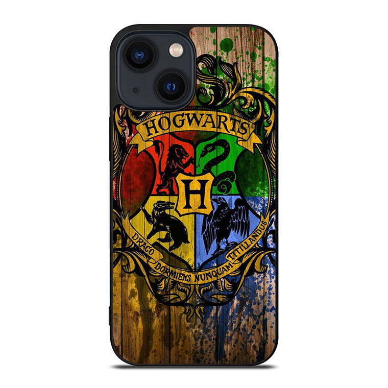 HOGWARTS HARRY POTTER LOGO WOOD iPhone 14 Plus Case