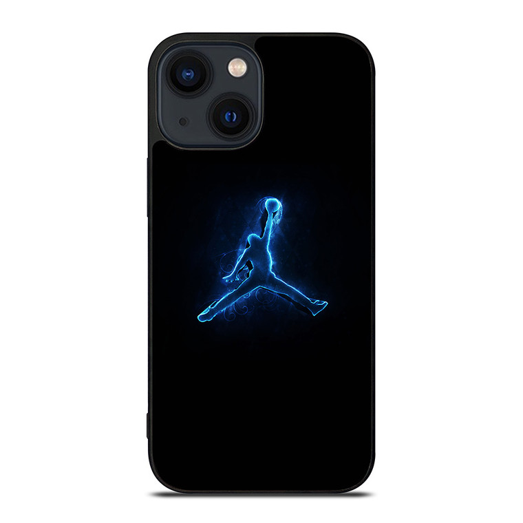 NIKE AIR JORDAN LOGO BLUE LIGHT iPhone 14 Plus Case