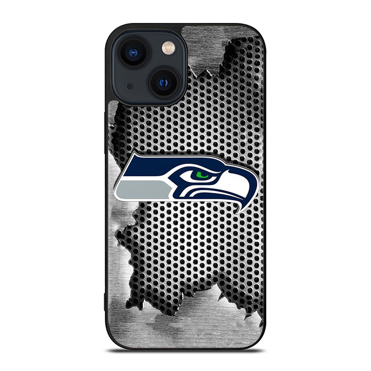 SEATTLE SEAHAWKS METAL LOGO iPhone 14 Plus Case