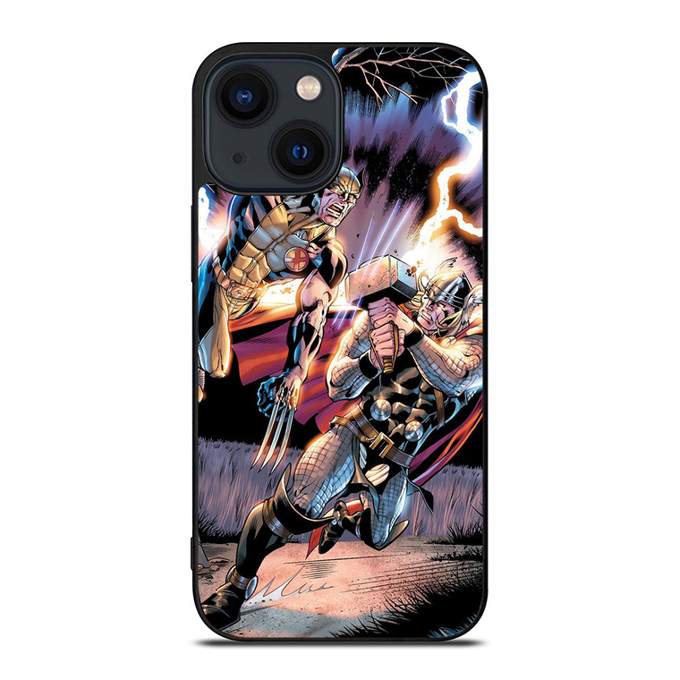 THOR VS WOLVERINE ANIME iPhone 14 Plus Case THOR VS WOLVERINE ANIME iPhone 14 Plus Case