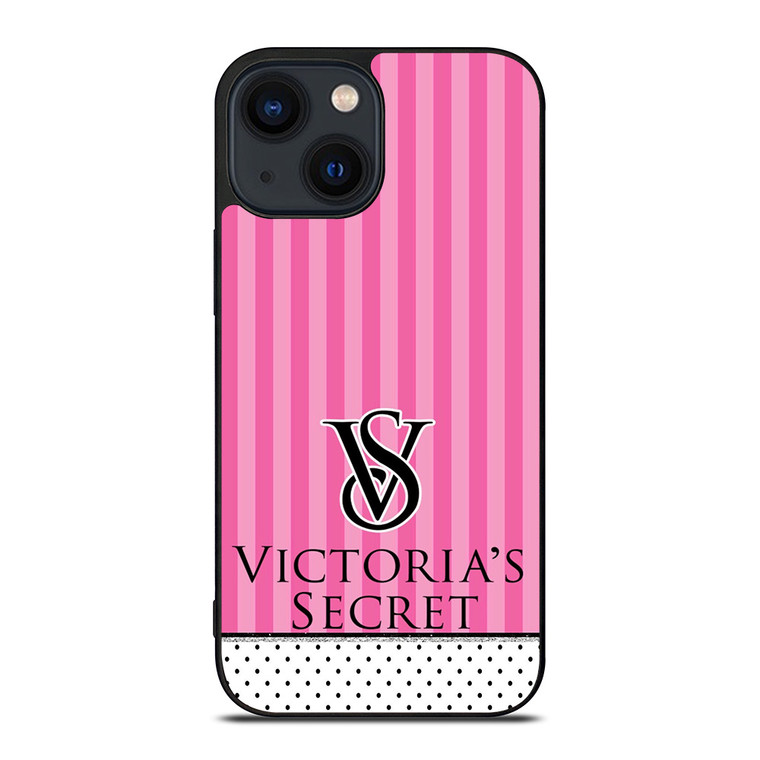 VICTORIA'S SECRET LOGO POLKADOT STRIPE iPhone 14 Plus Case