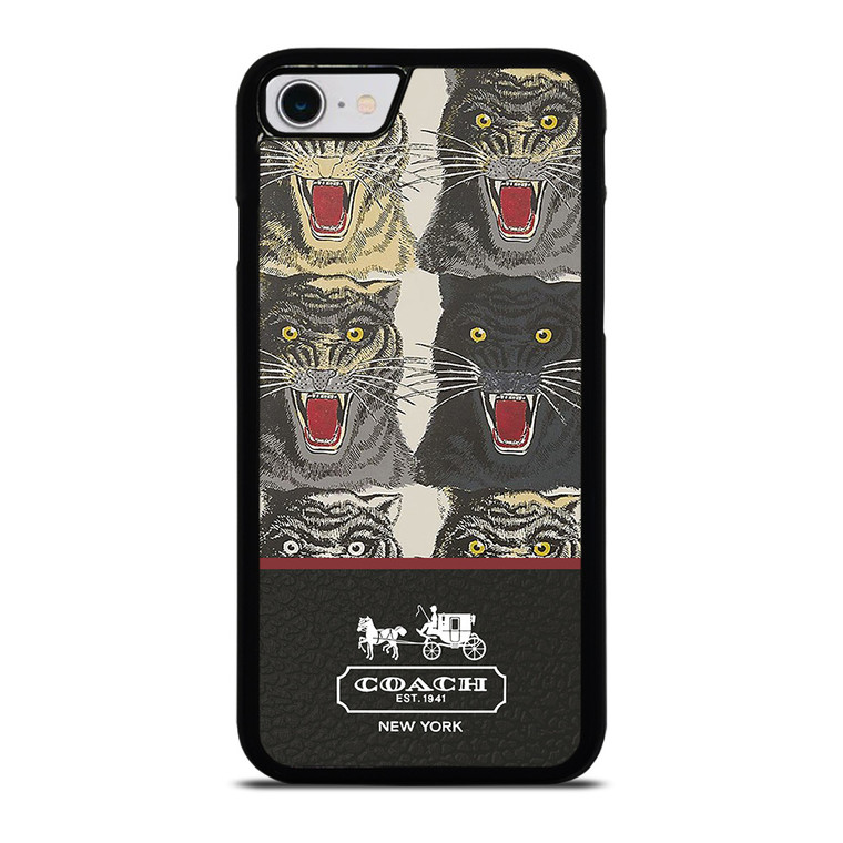 COACH NEW YORK TIGER FACE PATTERN iPhone SE 2022 Case