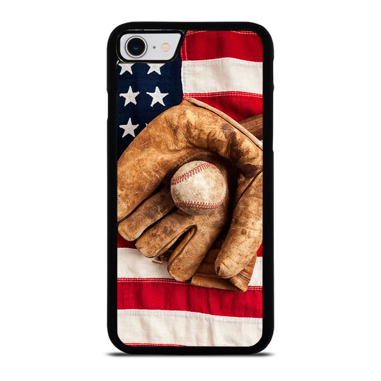 BASEBALL GLOVE AMERICAN FLAG iPhone SE 2022 Case