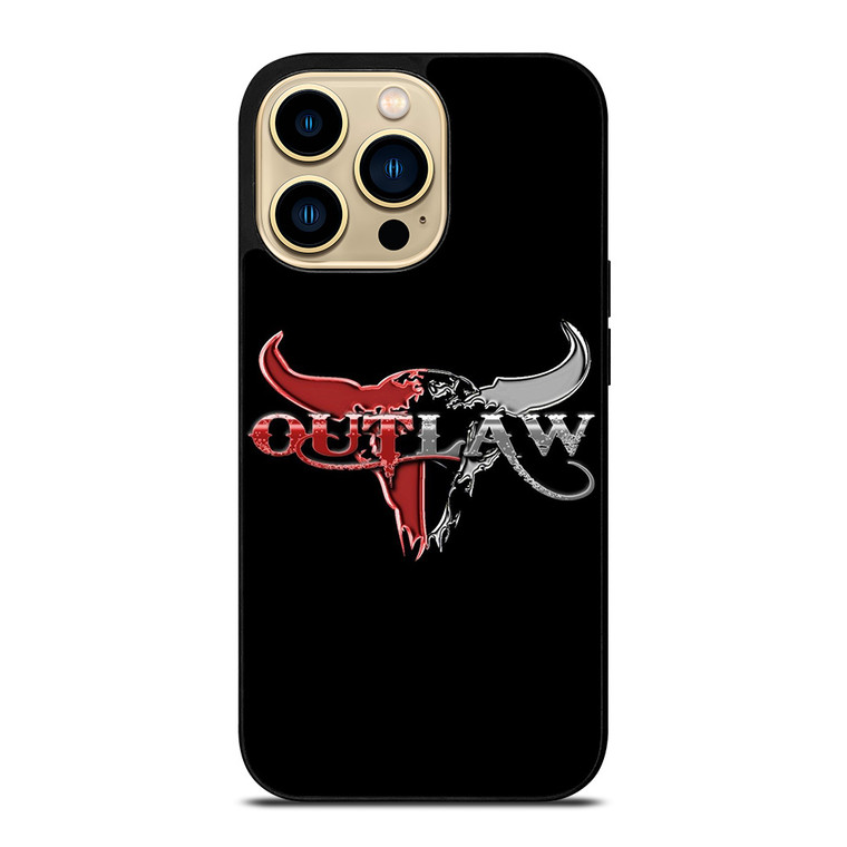 OUTLAW LOGO RED SILVER METAL iPhone 14 Pro Max Case