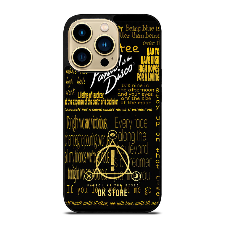 PANIC AT THE DISCO LOGO GOLD iPhone 14 Pro Max Case PANIC AT THE DISCO LOGO GOLD iPhone 14 Pro Max Case