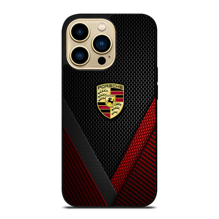 PORSCHE LOGO CARBON iPhone 14 Pro Max Case