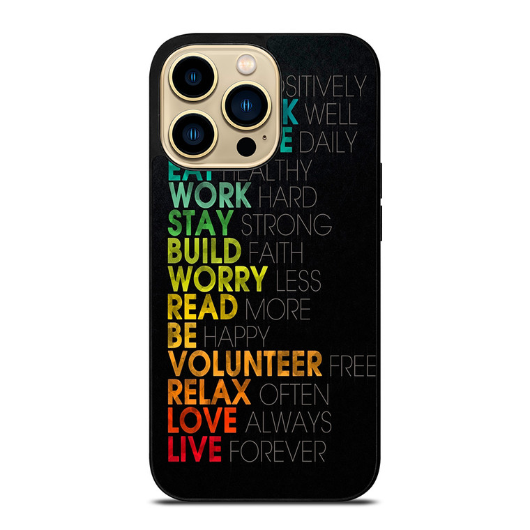 QUOTE INSPIRATIONAL THINK POSITIVELY iPhone 14 Pro Max Case