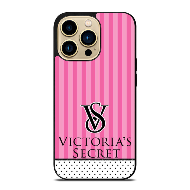 VICTORIA'S SECRET LOGO POLKADOT STRIPE iPhone 14 Pro Max Case