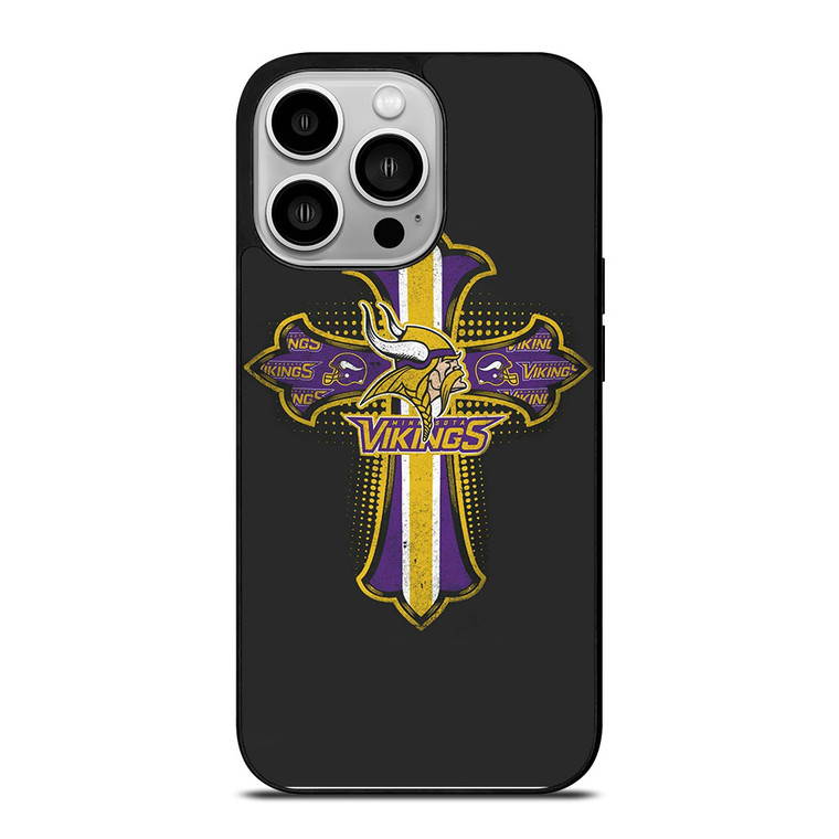 MINNESOTA VIKINGS LOGO CROSS iPhone 14 Pro Case
