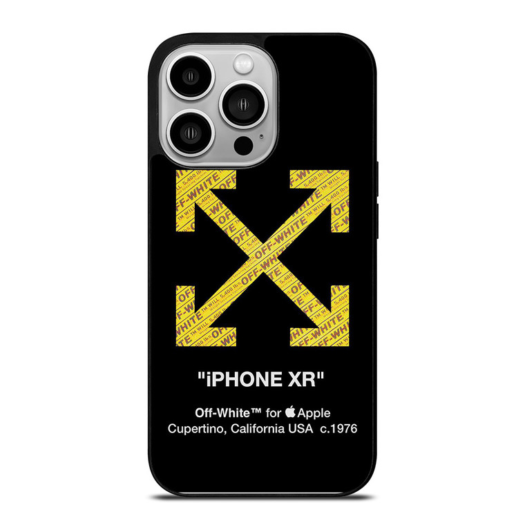 OFF WHITE YELLOW LOGO X APPLE iPhone 14 Pro Case
