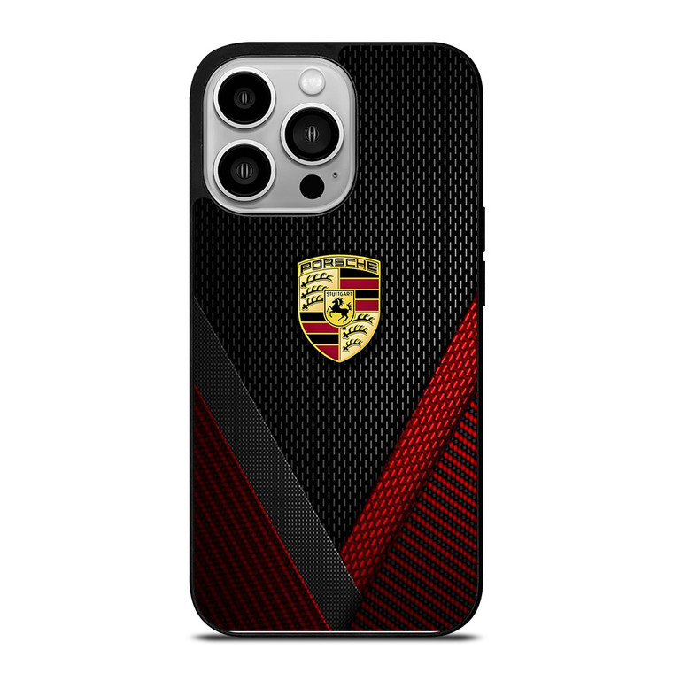 PORSCHE LOGO CARBON iPhone 14 Pro Case