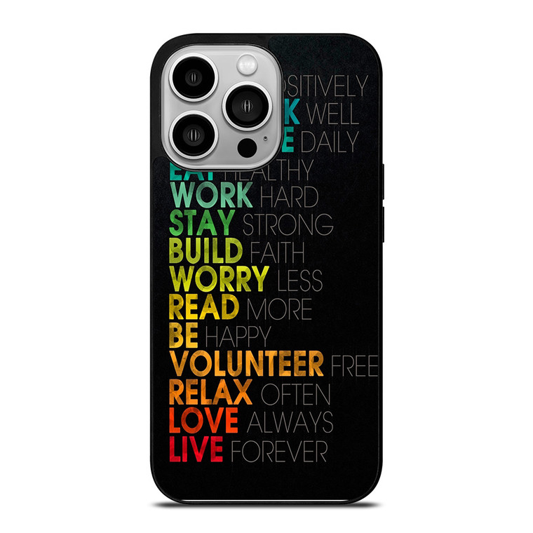 QUOTE INSPIRATIONAL THINK POSITIVELY iPhone 14 Pro Case QUOTE INSPIRATIONAL THINK POSITIVELY iPhone 14 Pro Case
