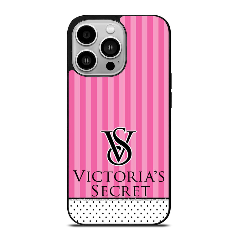 VICTORIA'S SECRET LOGO POLKADOT STRIPE iPhone 14 Pro Case
