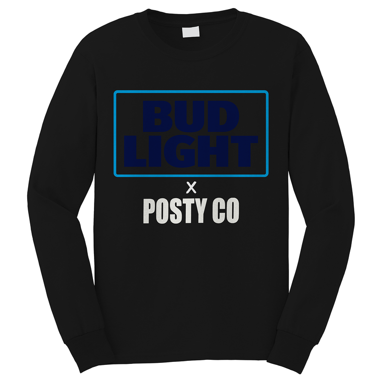 BUD LIGHT BEER X POSTY CO POST MALONE Long Sleeve T-Shirt BUD LIGHT BEER X POSTY CO POST MALONE Long Sleeve T-Shirt