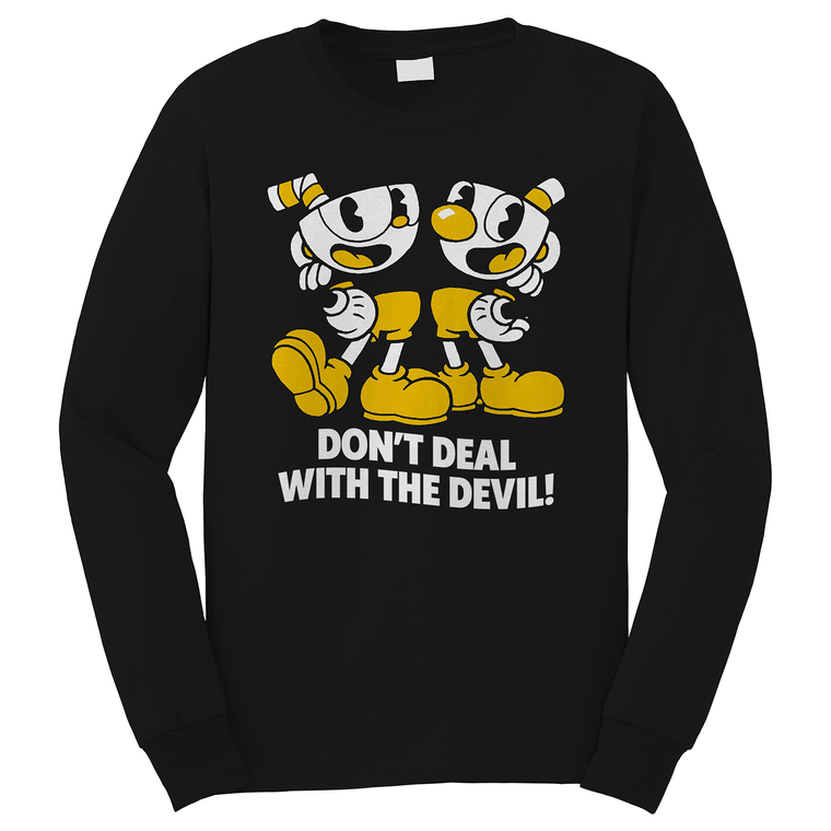 CUPHEAD DONT DEAL WITH THE DEVIL Long Sleeve T-Shirt CUPHEAD DONT DEAL WITH THE DEVIL Long Sleeve T-Shirt