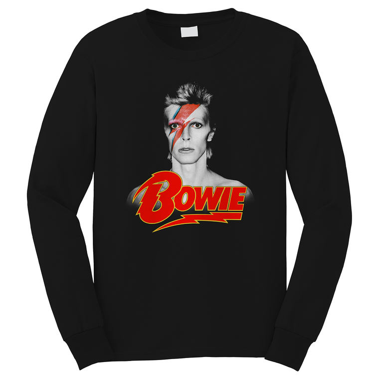 DAVID BOWIE SINGER ALADDIN SANE Long Sleeve T-Shirt DAVID BOWIE SINGER ALADDIN SANE Long Sleeve T-Shirt