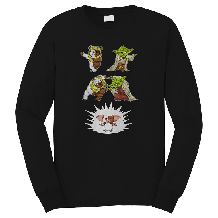 EWOK FUSION YODA FUNNY IS GREMLINS GIZMO MOGWAY PARODY Long Sleeve T-Shirt