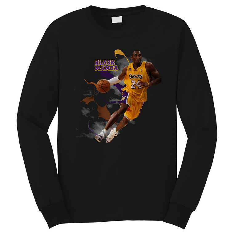 KOBE BRYANT LA LAKERS BLACK MAMBA Long Sleeve T-Shirt