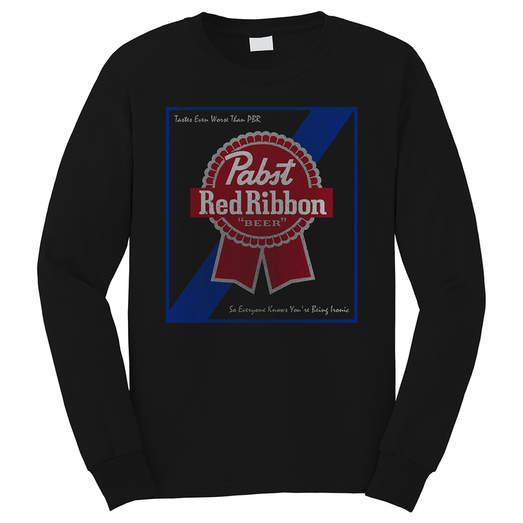 PABST BLUE RIBBON BEER LOGO 2 Long Sleeve T-Shirt PABST BLUE RIBBON BEER LOGO 2 Long Sleeve T-Shirt