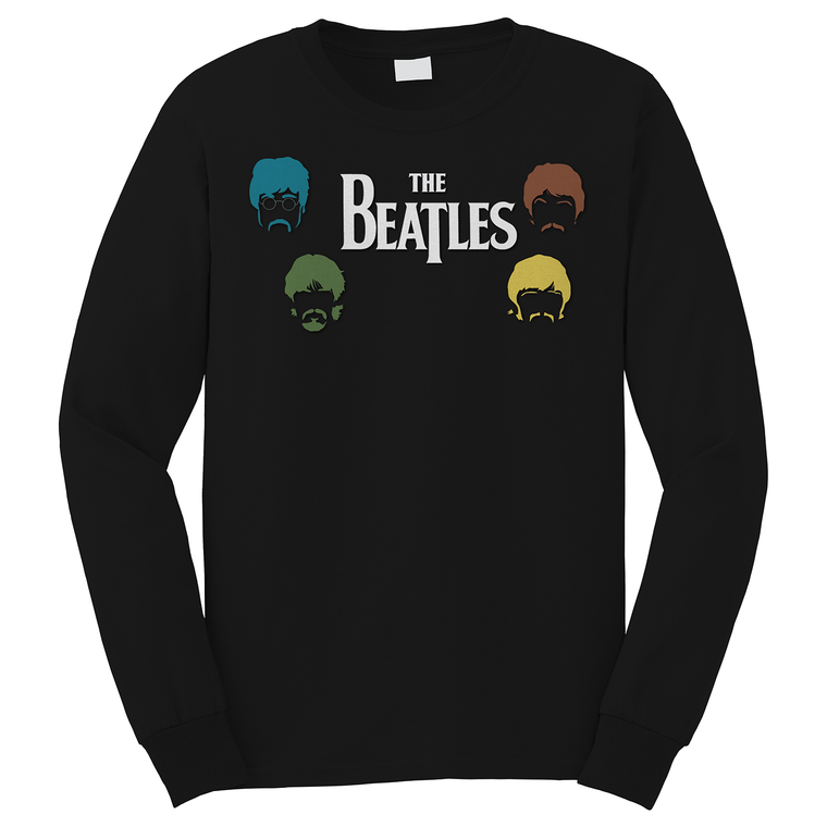 THE BEATLES MEMBER FACE LOGO Long Sleeve T-Shirt