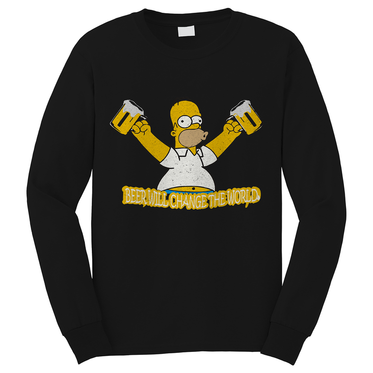 THE SIMPSONS DADDY BEER WILL CHANGE THE WORLD Long Sleeve T-Shirt