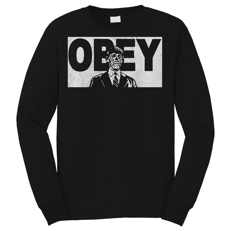 THEY LIVE BLACK OBEY Long Sleeve T-Shirt THEY LIVE BLACK OBEY Long Sleeve T-Shirt