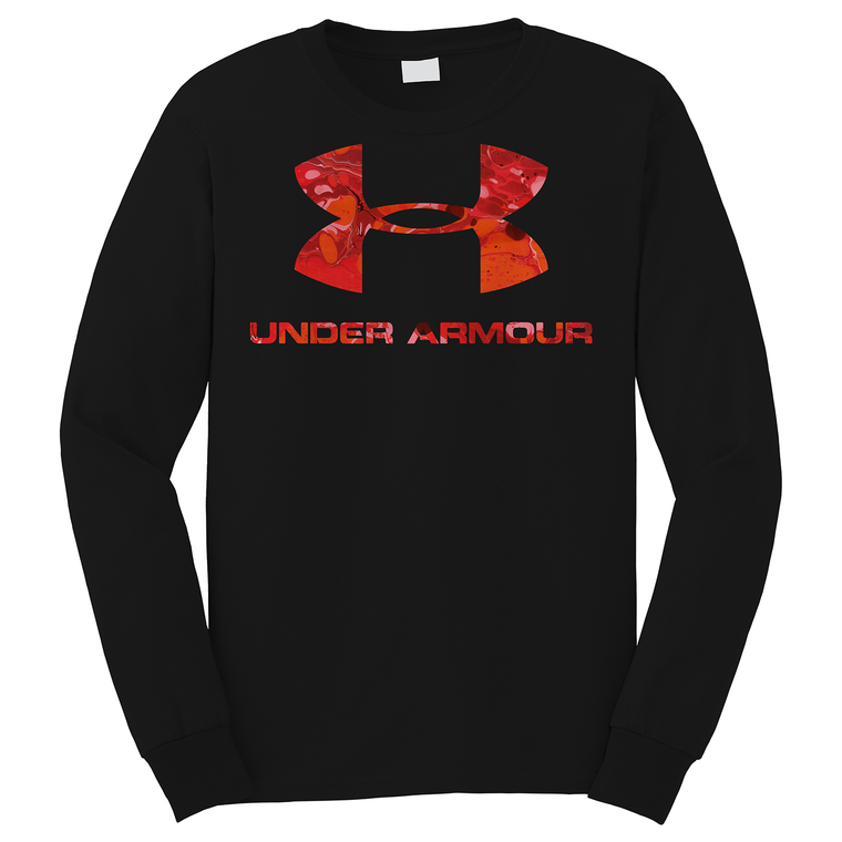 UNDER ARMOUR RED MARBLE Long Sleeve T-Shirt