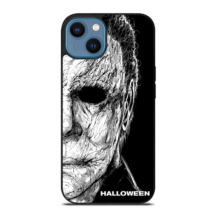 MICHAEL MYERS FACE HALLOWEEN FACE ART iPhone 14 Case