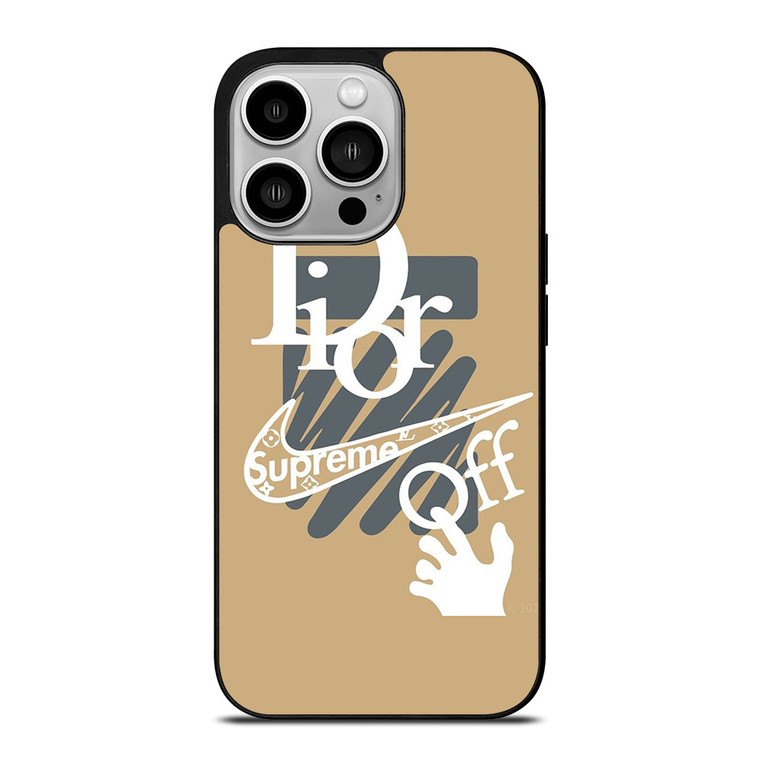 OFF WHITE DIOR SUPREME LOGO iPhone 14 Pro Case