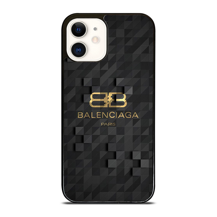 BALENCIAGA BLACK CUBE LOGO iPhone 12 Case