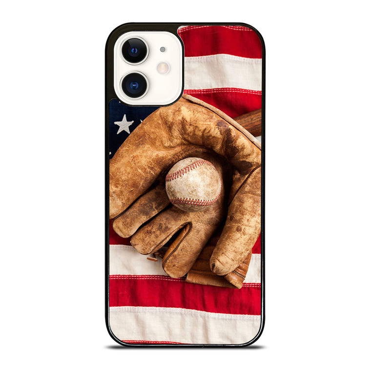 BASEBALL GLOVE AMERICAN FLAG iPhone 12 Case