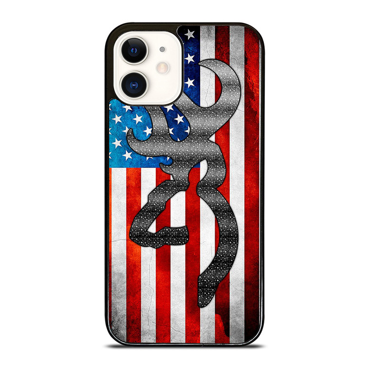 BROWNING CAMO AMERICAN FLAG iPhone 12 Case BROWNING CAMO AMERICAN FLAG iPhone 12 Case