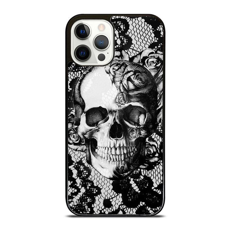 SKULL ON BLACK LACE iPhone 12 Pro Case SKULL ON BLACK LACE iPhone 12 Pro Case