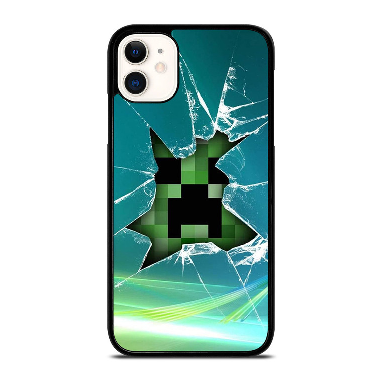 CREEPER MINECRAFT BROKEN GLASS iPhone 11 Case