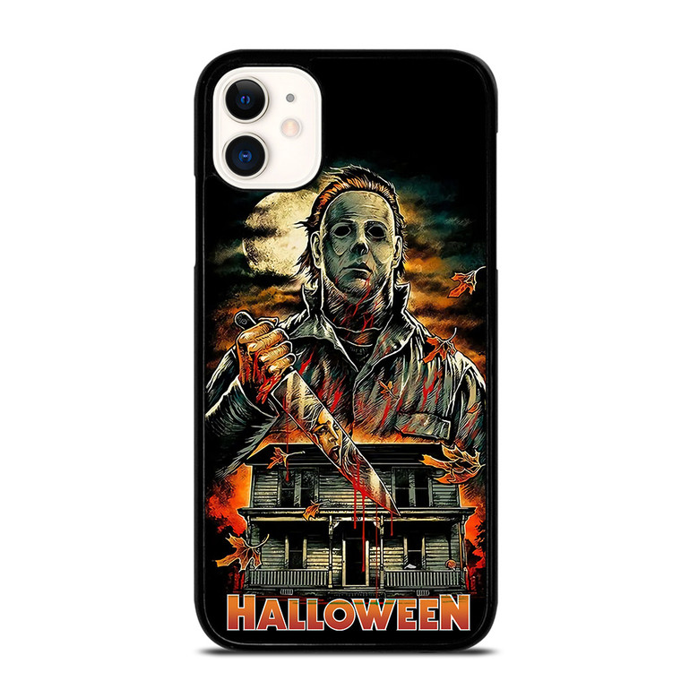 MICHAEL MYERS FACE HALLOWEEN HORROR CARTOON iPhone 11 Case