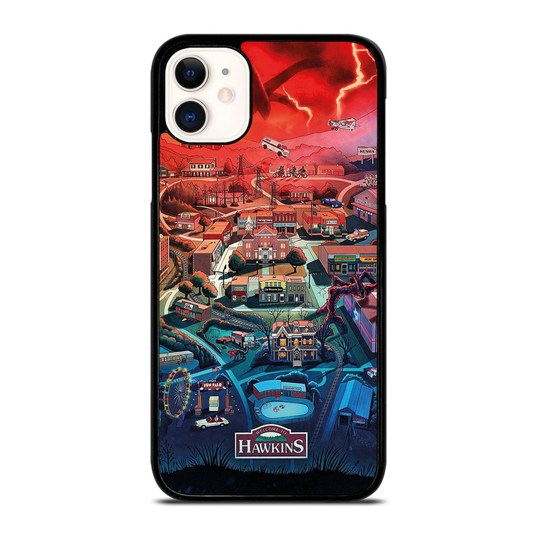STRANGER THINGS WELCOME TO HAWKINS CARTOON iPhone 11 Case