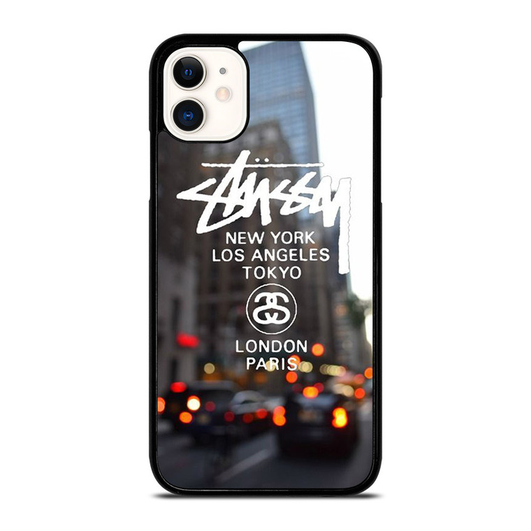STUSSY NEW YORK LA TOKYO LONDON PARIS iPhone 11 Case STUSSY NEW YORK LA TOKYO LONDON PARIS iPhone 11 Case