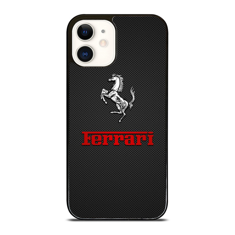FERRARI LOGO RED CARBON iPhone 12 Case