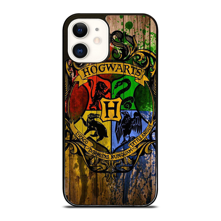 HOGWARTS HARRY POTTER LOGO WOOD iPhone 12 Case