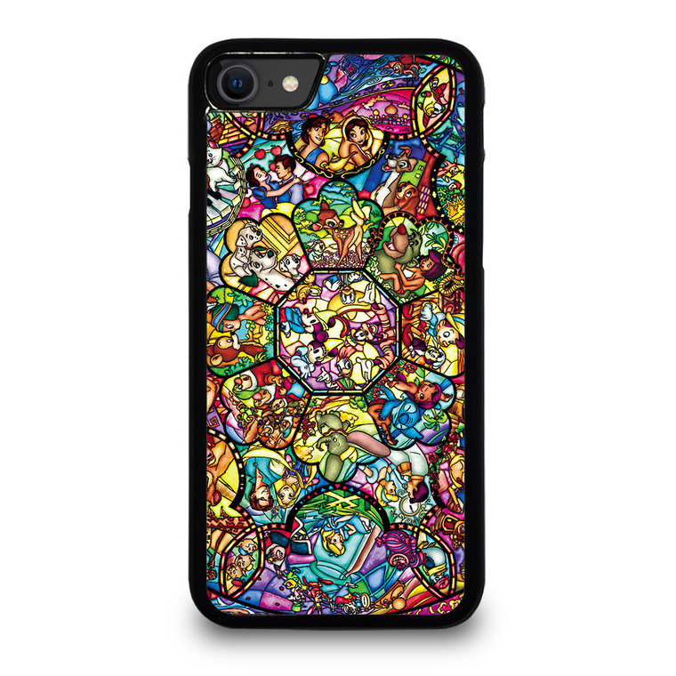 ALL DISNEY CHARACTERS GLASS ART iPhone SE 2020 Case