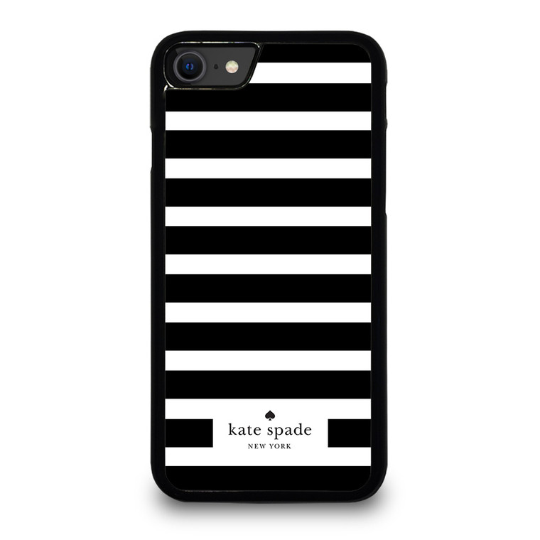 KATE SPADE NEW YORK BLACK WHITE STRIPES iPhone SE 2020 Case