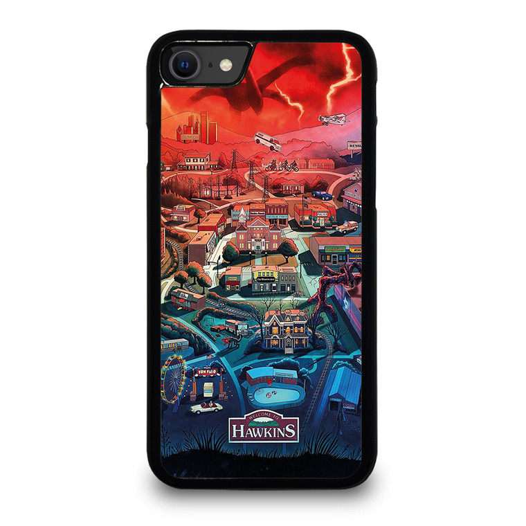 STRANGER THINGS WELCOME TO HAWKINS CARTOON iPhone SE 2020 Case