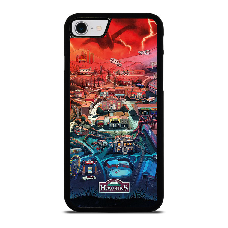 STRANGER THINGS WELCOME TO HAWKINS CARTOON iPhone SE 2022 Case