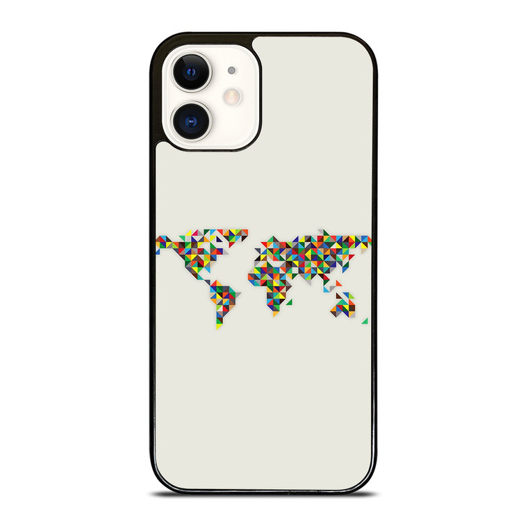 MINIMALISTIC WORLD MAP iPhone 12 Case