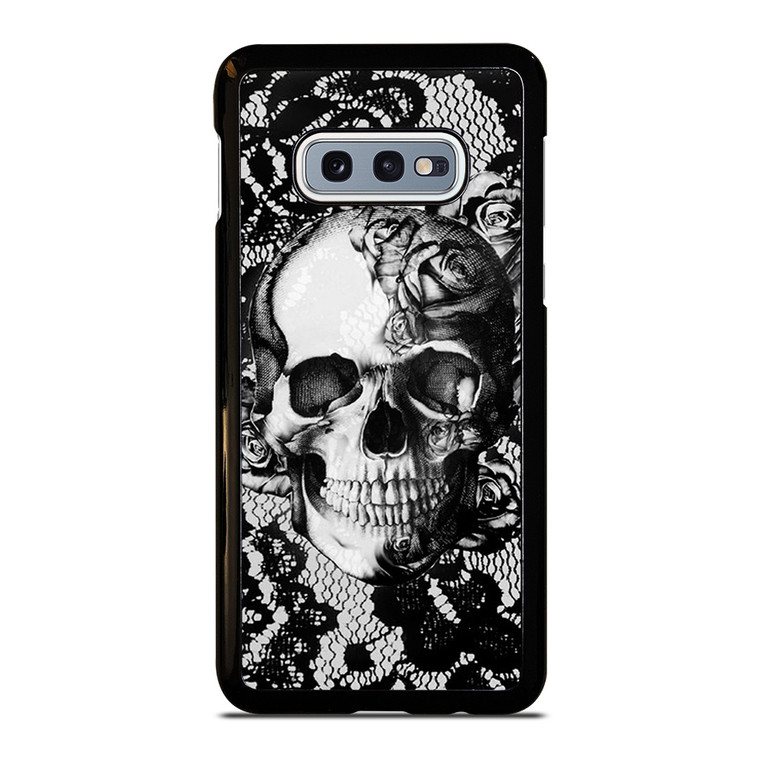 SKULL ON BLACK LACE Samsung Galaxy S10e Case