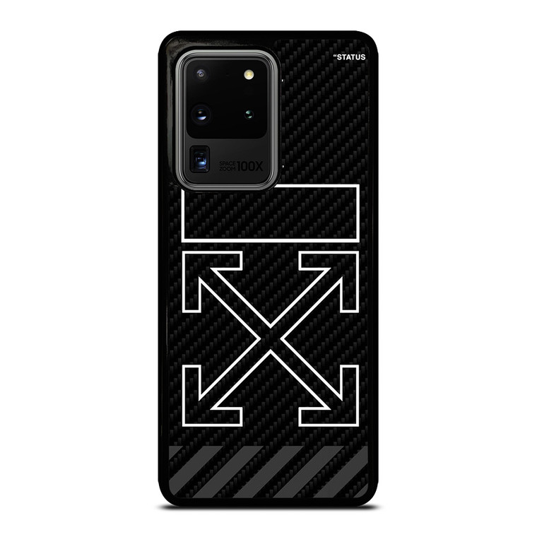 OFF WHITE BLACK CARBON Samsung Galaxy S20 Ultra Case